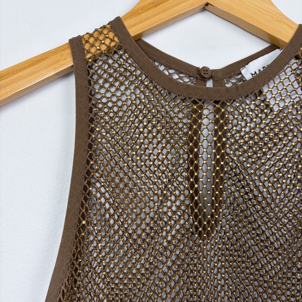 MARELLA Mesh Rhinestone Embellished Tank Top Small - Picture 2 of 6